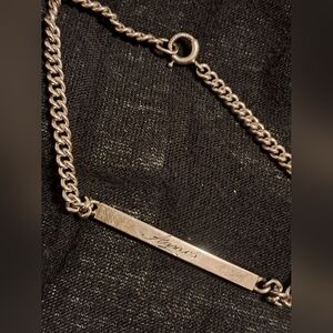 Vintage Sterling Silver ID Bracelet Engraved "Agnes"